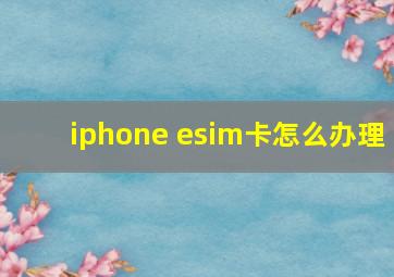 iphone esim卡怎么办理